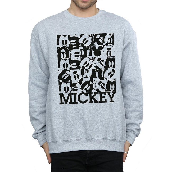 Sports Grey - Back - Disney Mens Mickey Mouse Grid Sweatshirt