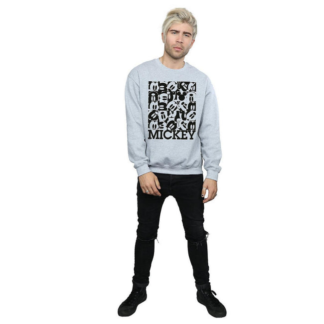 Sports Grey - Side - Disney Mens Mickey Mouse Grid Sweatshirt