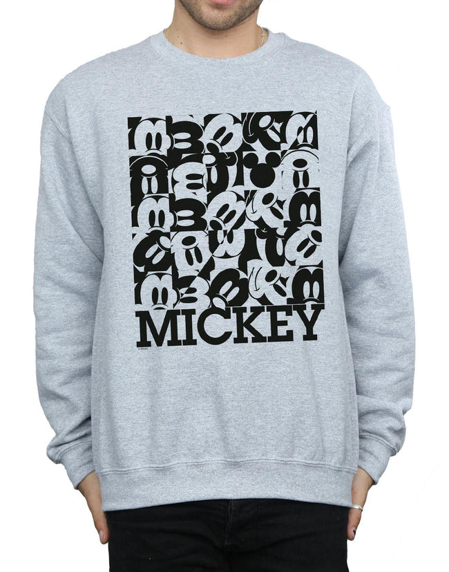 Sports Grey - Pack Shot - Disney Mens Mickey Mouse Grid Sweatshirt