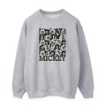 Heather Grey - Front - Disney Womens-Ladies Mickey Mouse Grid Sweatshirt