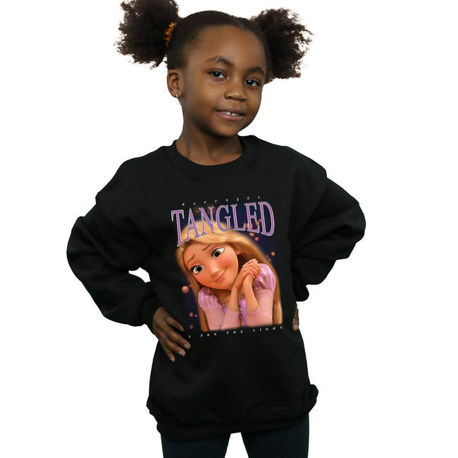 Black - Back - Tangled Girls Rapunzel Montage Sweatshirt