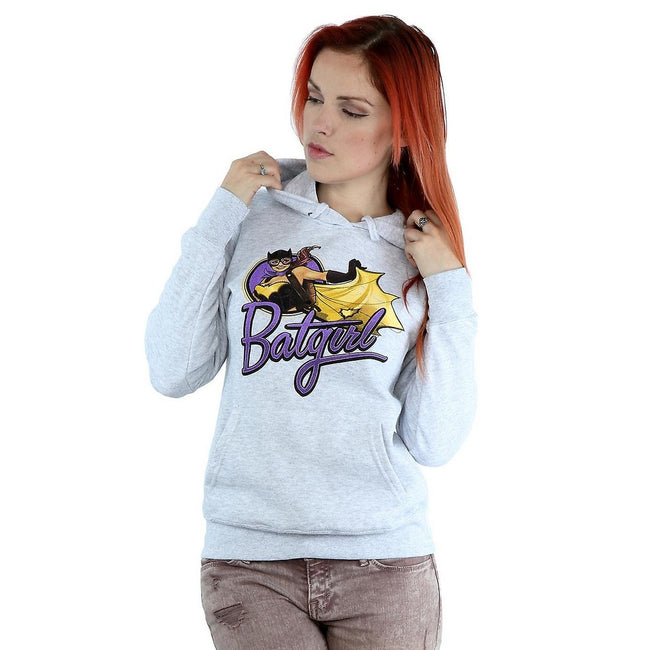Heather Grey - Back - DC Bombshells Womens-Ladies Batgirl Button Hoodie