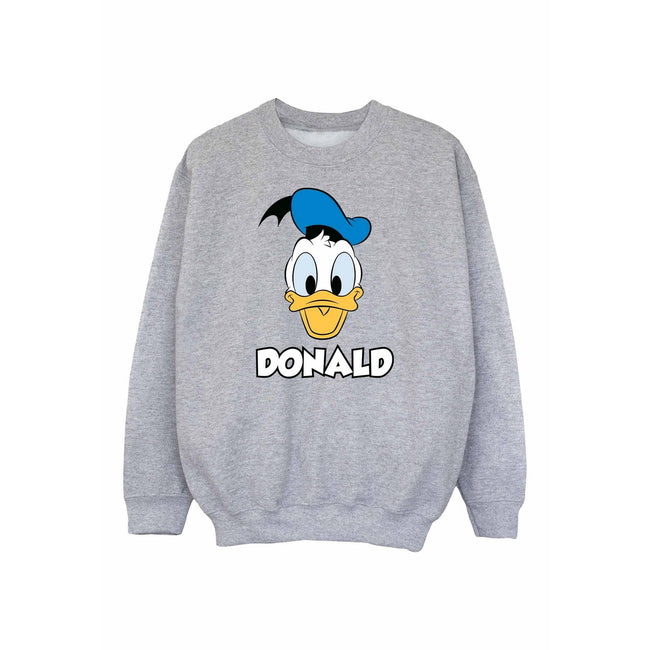 Sports Grey - Front - Disney Boys Donald Duck Face Sweatshirt