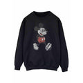 Black - Front - Disney Womens-Ladies Walking Mickey Mouse Sweatshirt