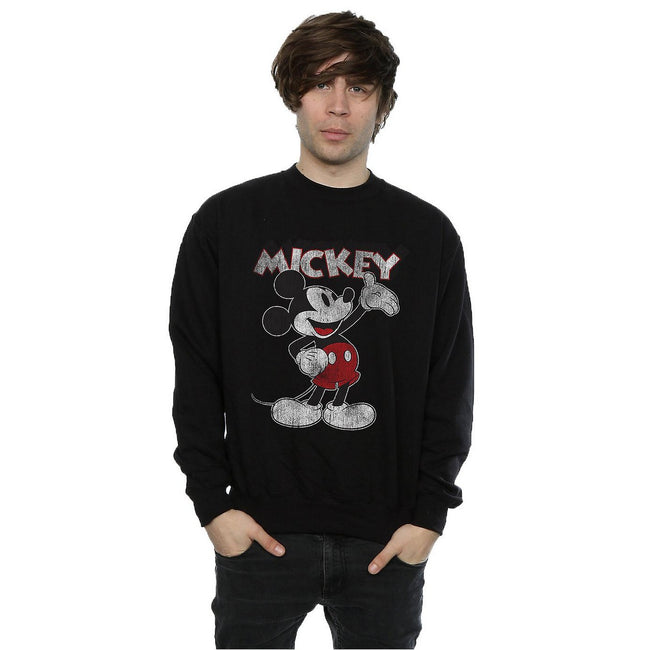 Black - Back - Disney Mens Presents Mickey Mouse Sweatshirt