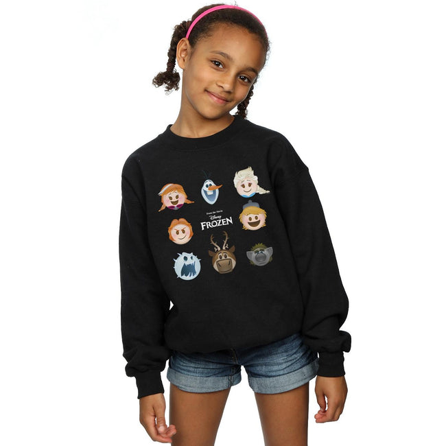 Black - Back - Frozen Girls Head Sweatshirt