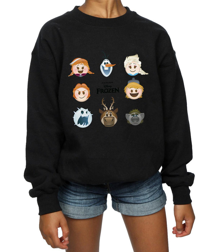 Black - Side - Frozen Girls Head Sweatshirt