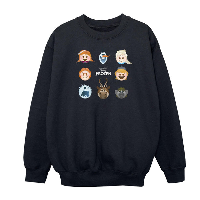 Black - Front - Frozen Girls Head Sweatshirt