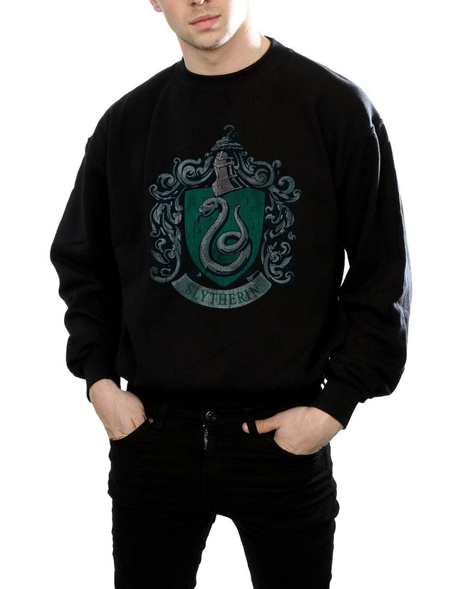 Black - Side - Harry Potter Mens Slytherin Sweatshirt