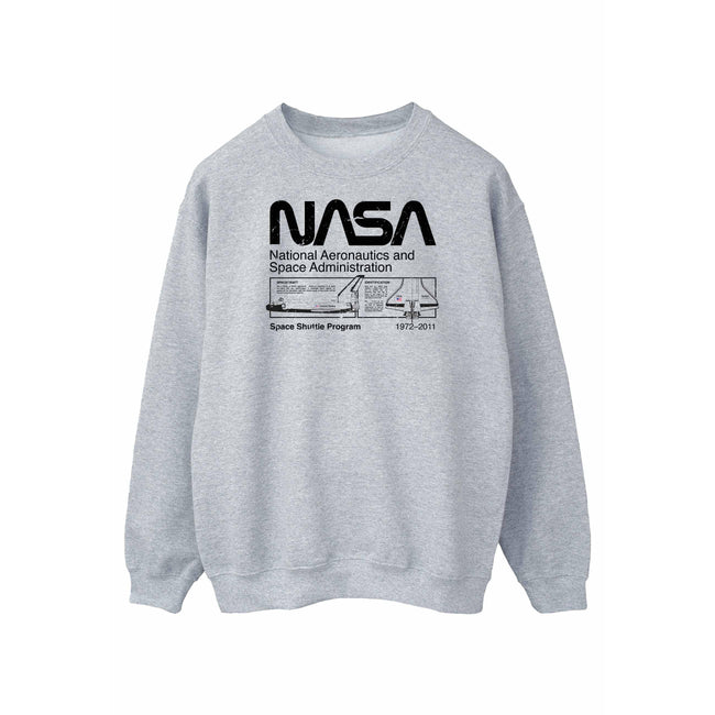 Sports Gray - Front - NASA Mens Space Shuttle Sweatshirt
