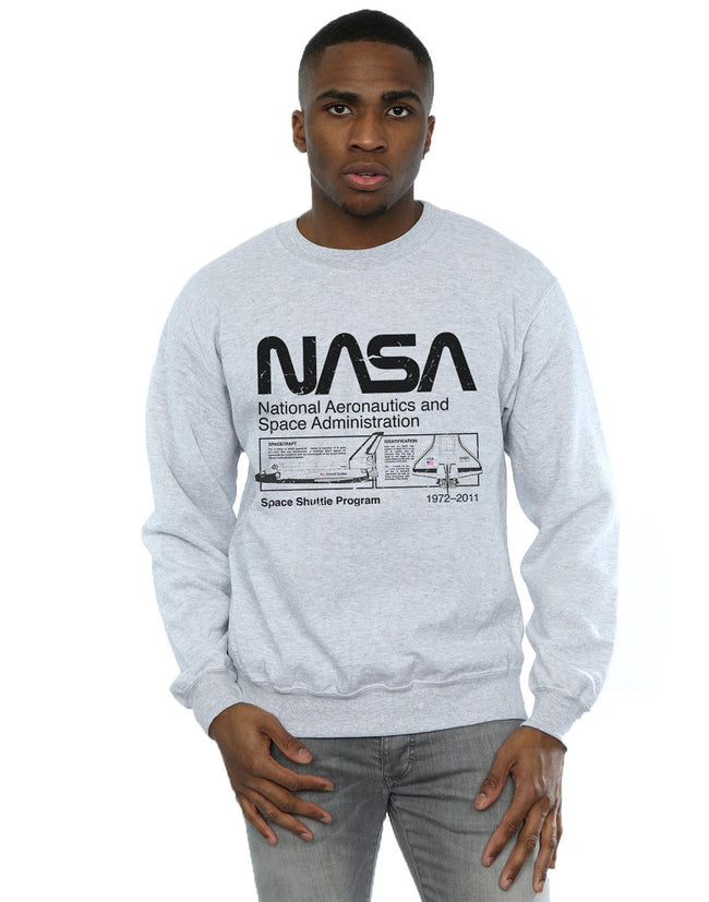 Sports Gray - Back - NASA Mens Space Shuttle Sweatshirt