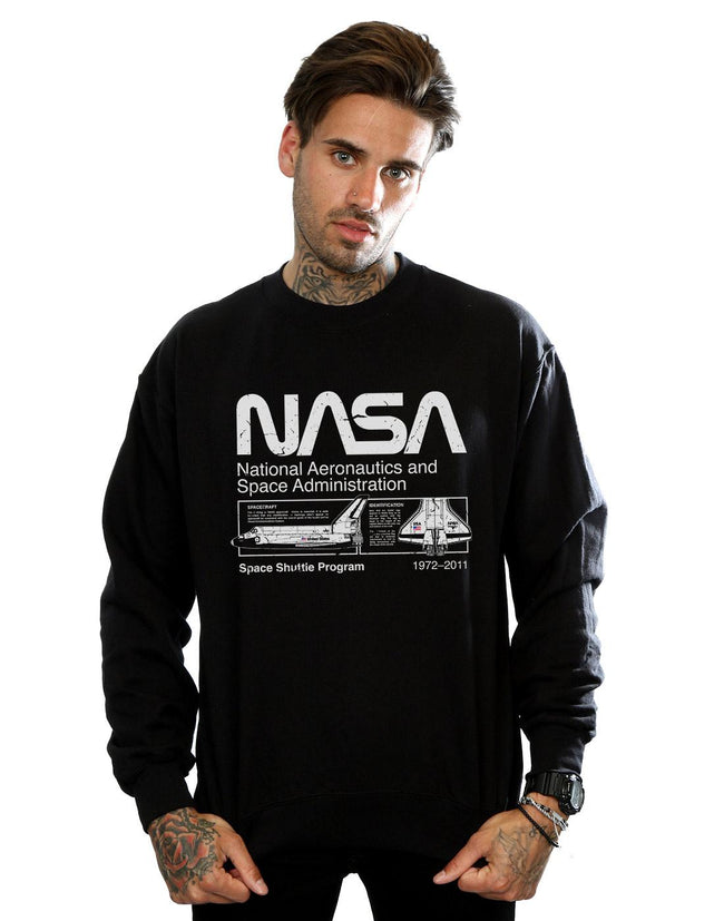 Black - Back - NASA Mens Space Shuttle Sweatshirt