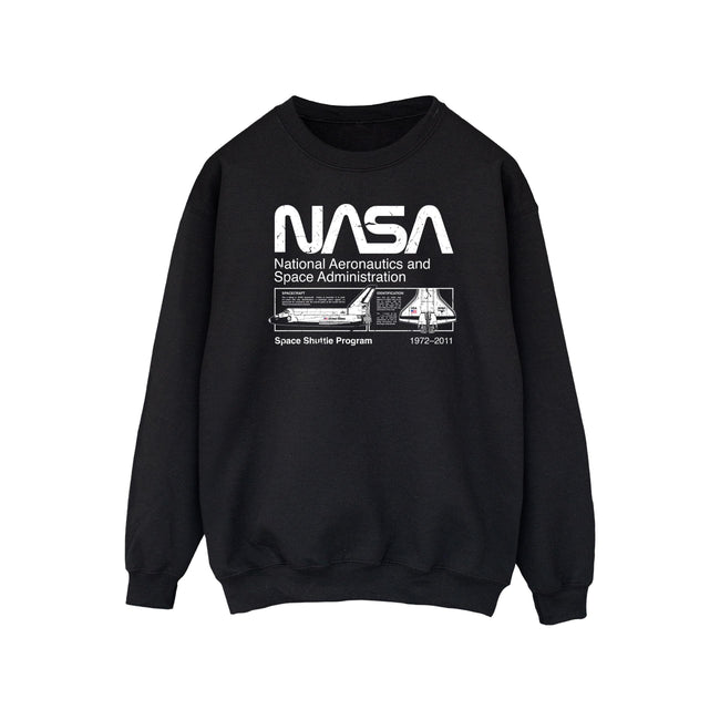 Black - Front - NASA Mens Space Shuttle Sweatshirt