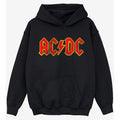 Black - Front - AC-DC Boys Distressed Logo Hoodie