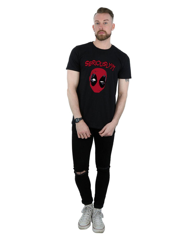 Black - Close up - Deadpool Mens Seriously Cotton T-Shirt