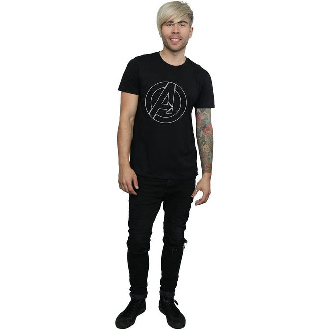 White - Side - Avengers Assemble Mens Logo T-Shirt