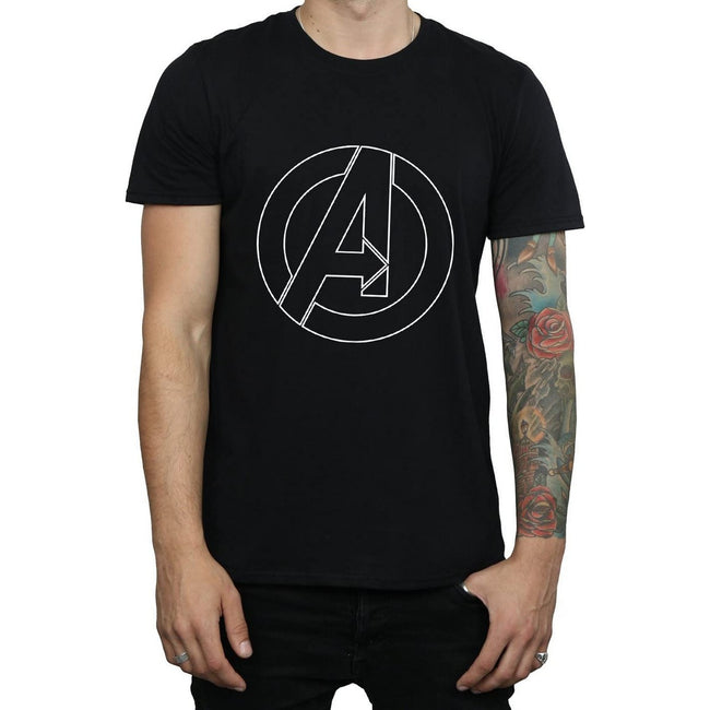 White - Front - Avengers Assemble Mens Logo T-Shirt