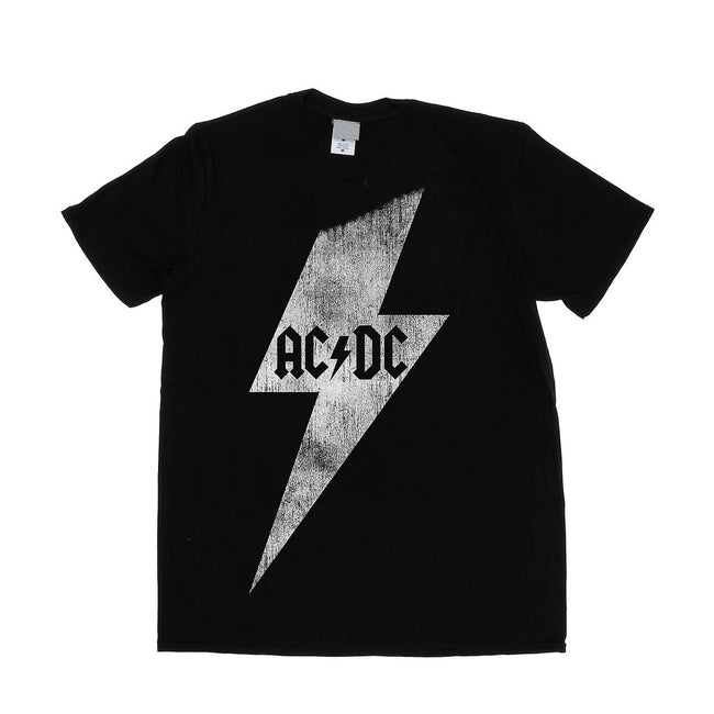 Black - Front - AC-DC Mens Lightning Bolt Cotton T-Shirt