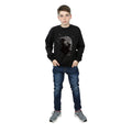 Black - Side - Black Panther Boys Crouch Cotton Sweatshirt