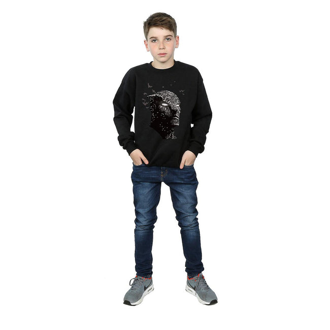Black - Side - Black Panther Boys Crouch Cotton Sweatshirt
