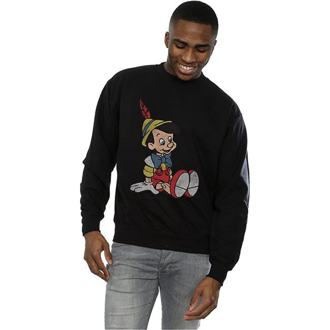 Black - Back - Pinocchio Mens Classic Cotton Sweatshirt