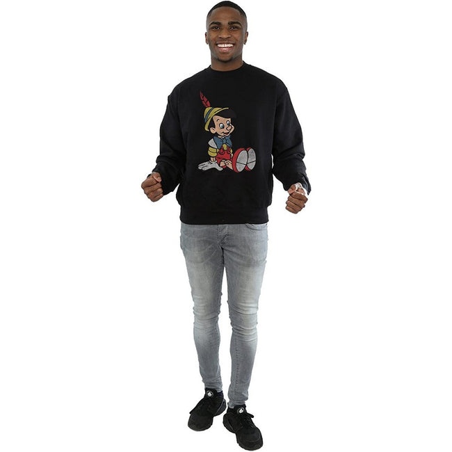 Black - Side - Pinocchio Mens Classic Cotton Sweatshirt