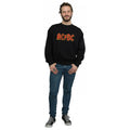 Black - Side - AC-DC Mens Distressed Logo Cotton Sweatshirt