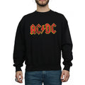 Black - Front - AC-DC Mens Distressed Logo Cotton Sweatshirt