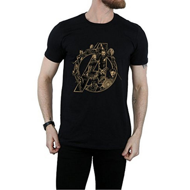 Black - Front - Avengers Infinity War Mens Logo Cotton T-Shirt