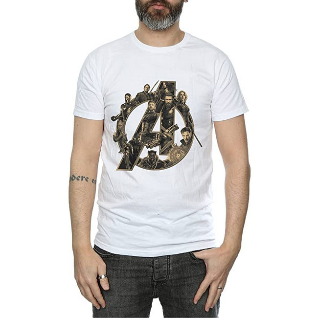 White - Front - Avengers Infinity War Mens Logo Cotton T-Shirt