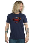 Navy Blue - Back - Superman Mens Logo Cotton T-Shirt