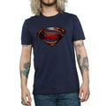 Navy Blue - Side - Superman Mens Logo Cotton T-Shirt