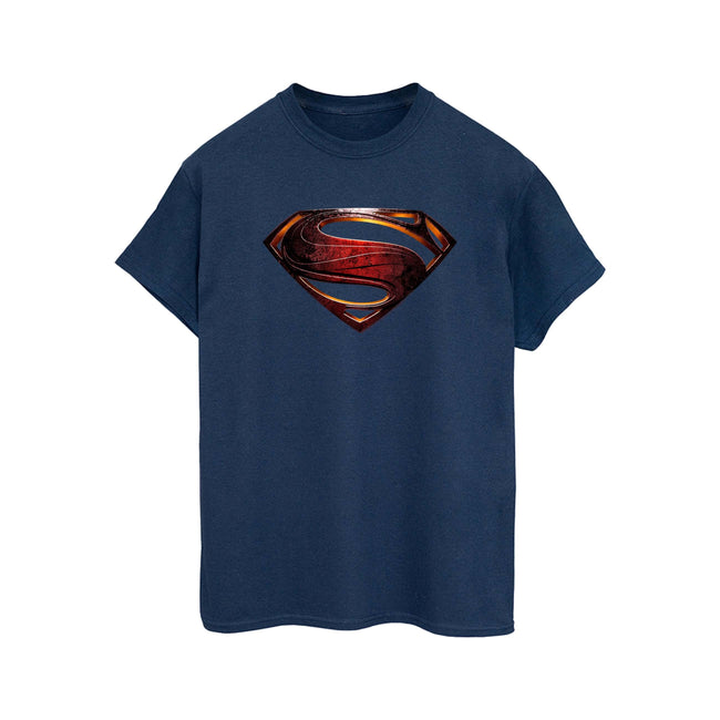 Navy Blue - Front - Superman Mens Logo Cotton T-Shirt