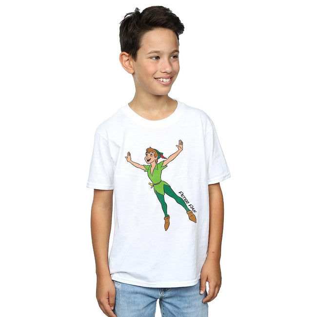 White - Side - Peter Pan Boys Classic Flying Cotton T-Shirt