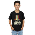 Black - Front - Star Wars Boys Rainbow Cotton T-Shirt