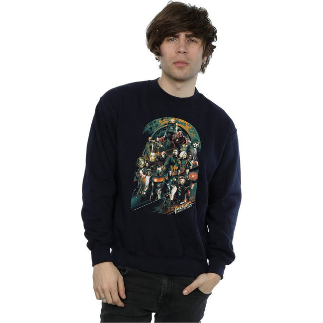 Navy Blue - Back - Avengers Infinity War Mens Team Cotton Sweatshirt