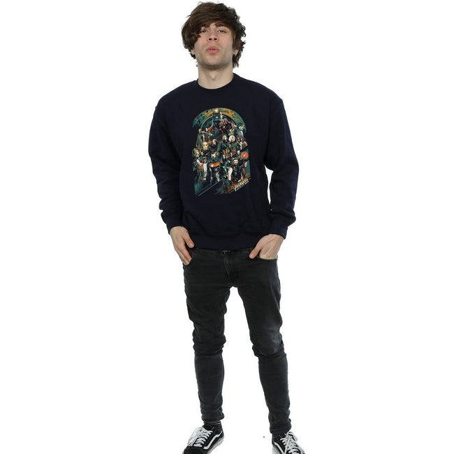 Navy Blue - Side - Avengers Infinity War Mens Team Cotton Sweatshirt