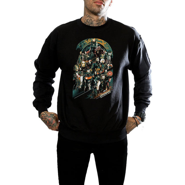 Black - Front - Avengers Infinity War Mens Team Cotton Sweatshirt