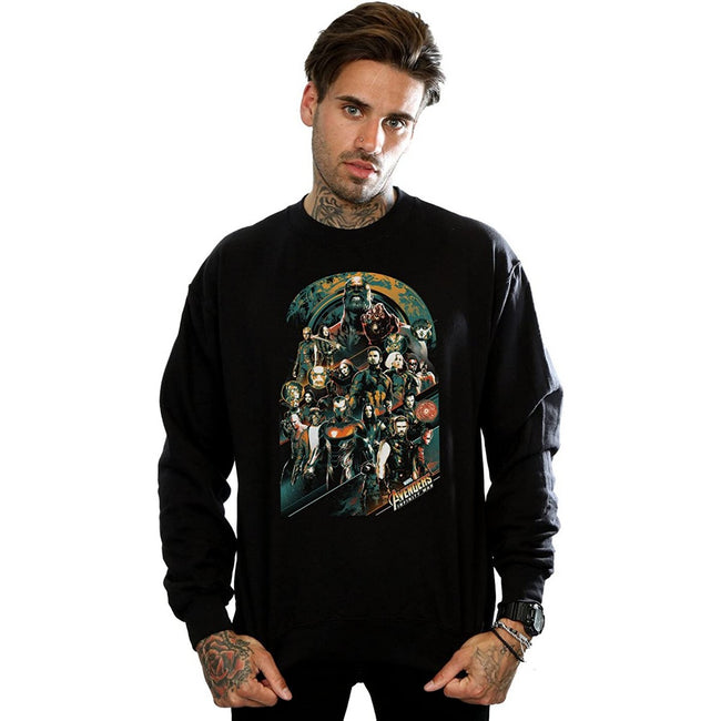 Black - Back - Avengers Infinity War Mens Team Cotton Sweatshirt