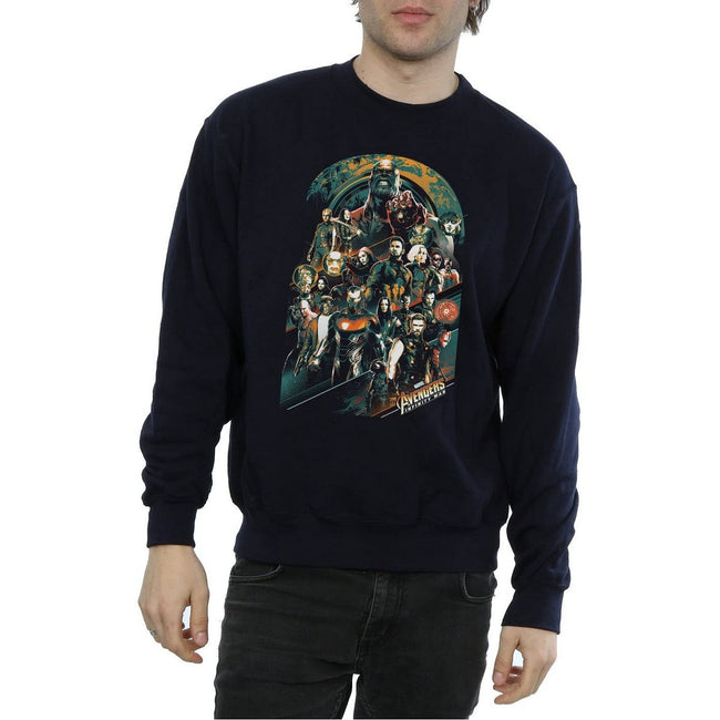 Navy Blue - Front - Avengers Infinity War Mens Team Cotton Sweatshirt