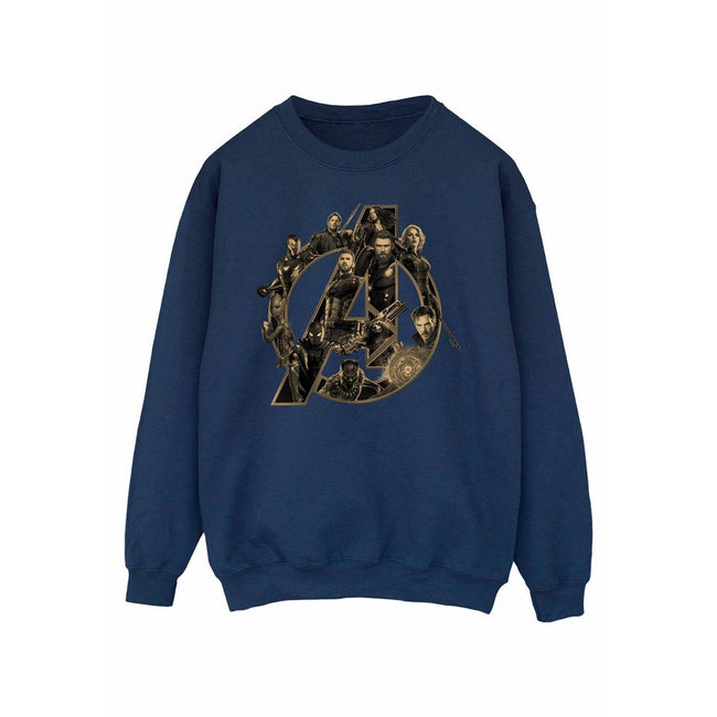 Navy Blue - Front - Avengers Infinity War Mens Logo Sweatshirt