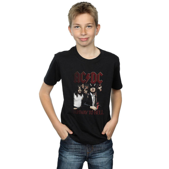 Black - Back - AC-DC Boys Highway To Hell Cotton T-Shirt