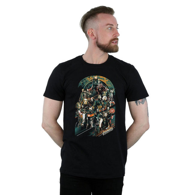 Black - Back - Avengers Infinity War Mens Characters Cotton T-Shirt