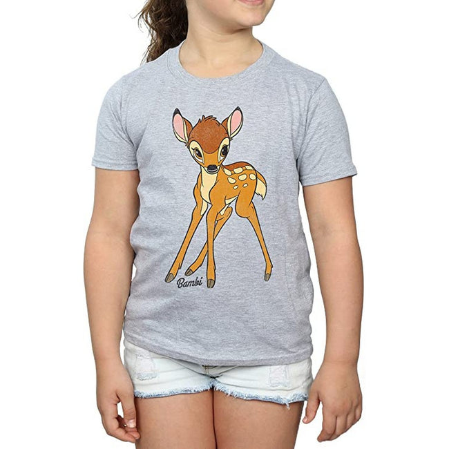 Sports Grey - Front - Bambi Girls Classic T-Shirt