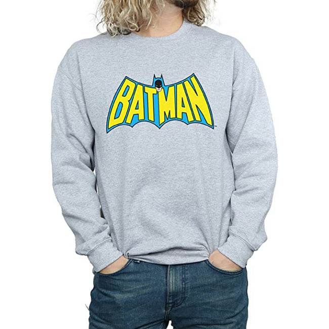 Sports Grey - Front - Batman Mens Retro Logo Sweatshirt