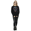 Black - Side - Coco Womens-Ladies Skull Cotton Sweatshirt