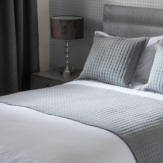 Gray - Back - Belledorm Crompton Quilted Bed Runner