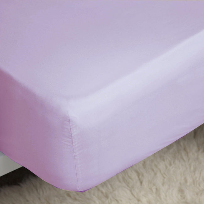 Lilac - Front - Belledorm 200 Thread Count Cotton Percale Deep Fitted Sheet