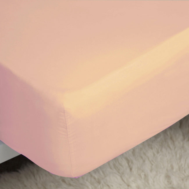 Pink - Front - Belledorm 200 Thread Count Cotton Percale Deep Fitted Sheet