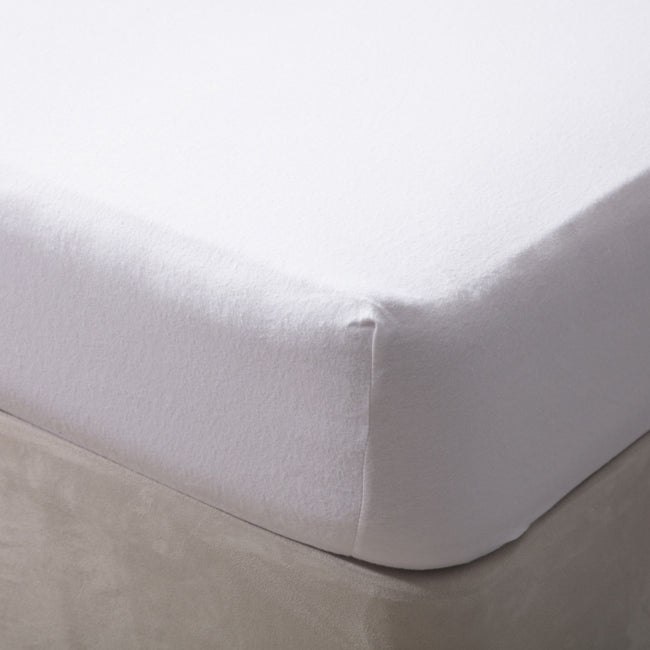 White - Side - Belledorm Jersey Cotton Deep Fitted Sheet